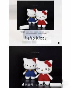 Hello Kitty Amigurumi Crochet Pattern Chart