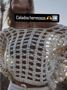 Hermoso punto de crochet estilo boho para top o cardigan de verano
