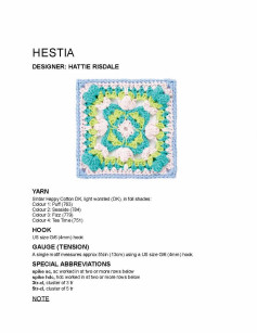 Hestia Granny Square Crochet Pattern and Chart by Hattie Risdale
