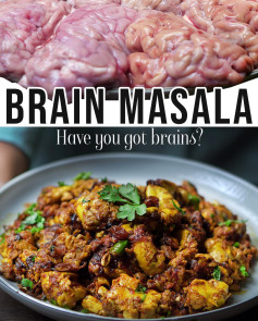 How to Make Spicy Cow Brain Masala Recipe with Indian Spices and Fried Onions