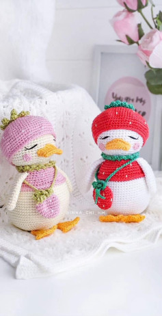 Hướng dẫn chi tiết cách móc búp bê vịt con amigurumi dễ thương với len Scheepjes Catona