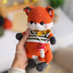 Hướng dẫn chi tiết cách móc đầu và tai búp bê cáo màu cam
