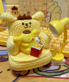 Hướng dẫn chi tiết cách móc ghế sofa búp bê màu vàng và trắng dễ thương