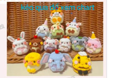 Hướng dẫn chi tiết cách móc len búp bê pudding hình các loài vật dễ thương