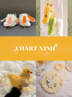 Hướng dẫn chi tiết cách móc len túi tai thỏ dễ thương kèm biểu tượng hoa và quả dâu