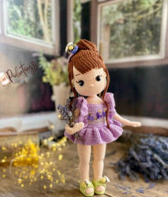 Hướng dẫn chi tiết móc búp bê Amigurumi mặc váy tím