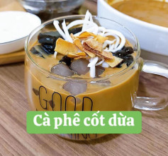 Hướng dẫn làm Cà phê cốt dừa topping trân châu, thạch đen và sợi dừa giòn