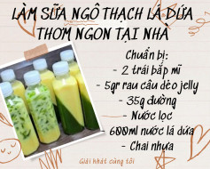 Hướng dẫn làm sữa bắp thạch lá dứa thơm ngon tại nhà