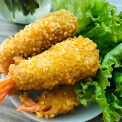 Hướng dẫn làm tôm bọc chả cá tươi chiên xù trân châu giòn rụm