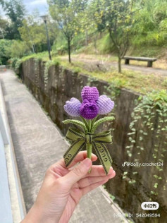 Hướng dẫn móc bó hoa Tulip mini màu tím