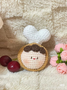 Hướng dẫn móc búp bê bánh tart dâu dễ thương, chart chi tiết từng phần