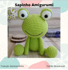 Hướng dẫn móc búp bê ếch Sapinho Amigurumi màu xanh lá
