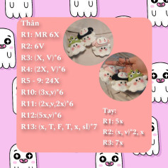 Hướng dẫn móc búp bê ma Halloween dễ thương