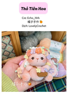 Hướng dẫn móc búp bê Thỏ Tiên Hoa màu hồng dễ thương
