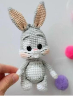 Hướng dẫn móc búp bê thỏ Wabbit xám trắng