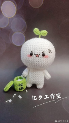 Hướng dẫn móc búp bê Trượng Nhan Thảo Đoàn Tử trắng dễ thương