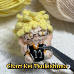 Hướng dẫn móc búp bê Tsukishima Kei, tóc vàng, áo số 11