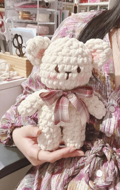 Hướng dẫn móc gấu bông Ice Cream Bear bằng len nhung dũa, phiên bản nhỏ dễ thương