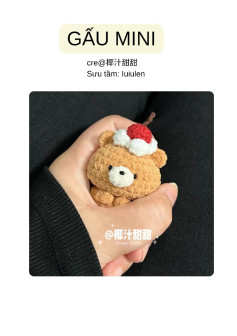 Hướng dẫn móc gấu mini dễ thương đội mũ kem