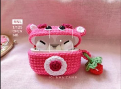 Hướng dẫn móc hộp tai nghe AirPods hình gấu hồng dễ thương