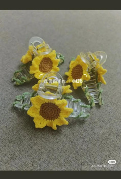 Hướng dẫn móc kẹp tóc hướng dương chi tiết