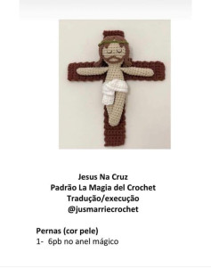 Hướng dẫn móc len Amigurumi Chúa Giêsu trên thập giá