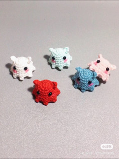 Hướng dẫn móc len Bạch tuộc mini (Mini Octopus) nhiều màu sắc dễ thương, chart chi tiết từng hàng