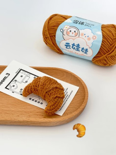 Hướng dẫn móc len Bánh sừng bò màu nâu