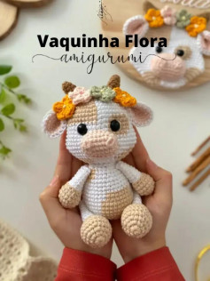 Hướng dẫn móc len búp bê bò Vaquinha Flora Amigurumi