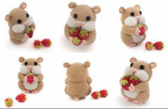 Hướng dẫn móc len búp bê chuột cầm dâu tây