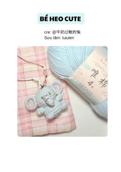 Hướng dẫn móc len búp bê heo mini màu xanh pastel dễ thương