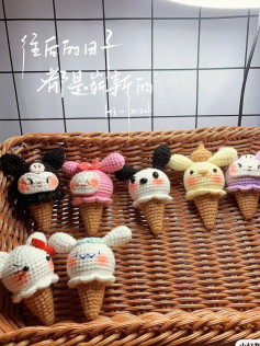 Hướng dẫn móc len búp bê kem ốc quế nhân vật dễ thương