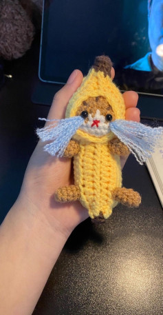 Hướng dẫn móc len búp bê Mèo Chuối dễ thương