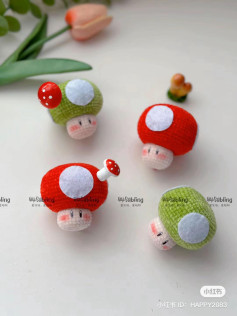 Hướng dẫn móc len búp bê nấm siêu dễ thương màu đỏ và xanh