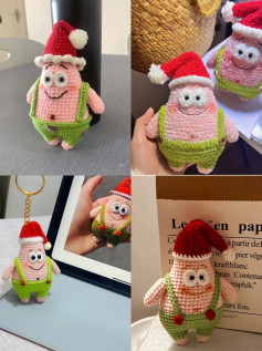 Hướng dẫn móc len búp bê Patrick Star phiên bản Giáng sinh