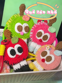 Hướng dẫn móc len búp bê Quả táo nhỏ dễ thương nhiều màu sắc