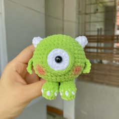 Hướng dẫn móc len búp bê quái vật mắt một màu xanh lá cây dễ thương