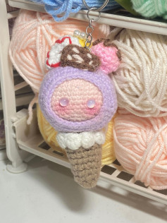 Hướng dẫn móc len búp bê que kem dễ thương với bảng chart chi tiết từng phần