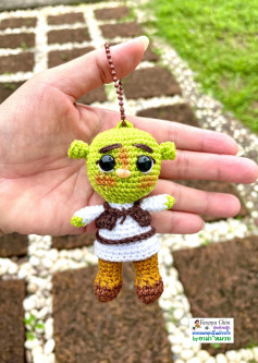 Hướng dẫn móc len búp bê Shrek màu xanh lá