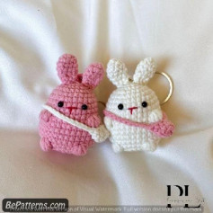 Hướng dẫn móc len búp bê thỏ và chú cún dễ thương màu hồng trắng