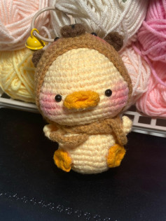 Hướng dẫn móc len búp bê vịt con mặc đồ gấu Capi dễ thương, chart viết tay chi tiết từng phần