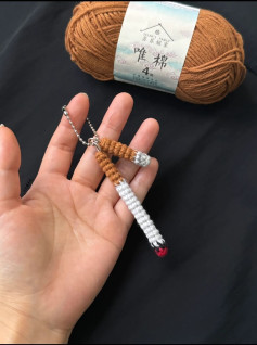 Hướng dẫn móc len chìa khóa hình điếu thuốc