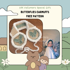 Hướng dẫn móc len chụp tai hình bướm - Free Pattern