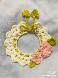 Hướng dẫn móc len cổ áo cho mèo hoa hồng