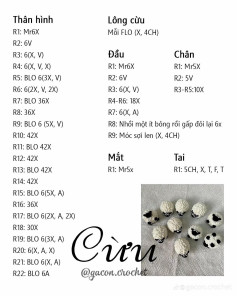 Hướng dẫn móc len con cừu amigurumi dễ thương