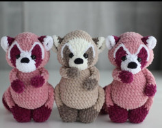 Hướng dẫn móc len con Raccoon dễ thương bằng tiếng Nga