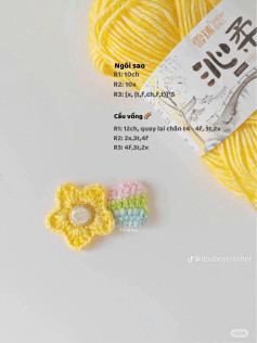 Hướng dẫn móc len cúc áo trang trí hình ngôi sao, cầu vồng và mèo