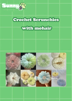 Hướng dẫn móc len dây thun Scrunchies bằng sợi Mohair đa dạng màu sắc