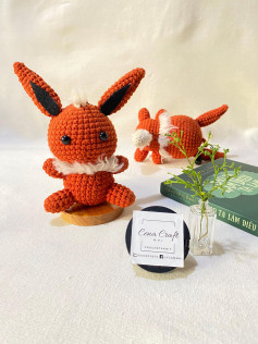 Hướng dẫn móc len Flareon Pokemon màu cam đỏ chi tiết