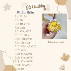 Hướng dẫn móc len Gà Chubby vàng dễ thương